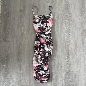 Floral Ruched Midi Dress